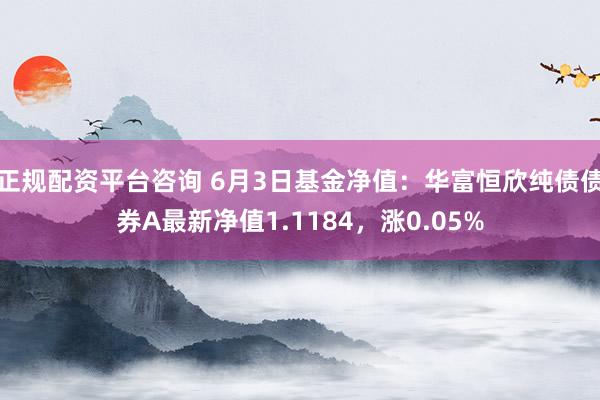 正规配资平台咨询 6月3日基金净值：华富恒欣纯债债券A最新净值1.1184，涨0.05%